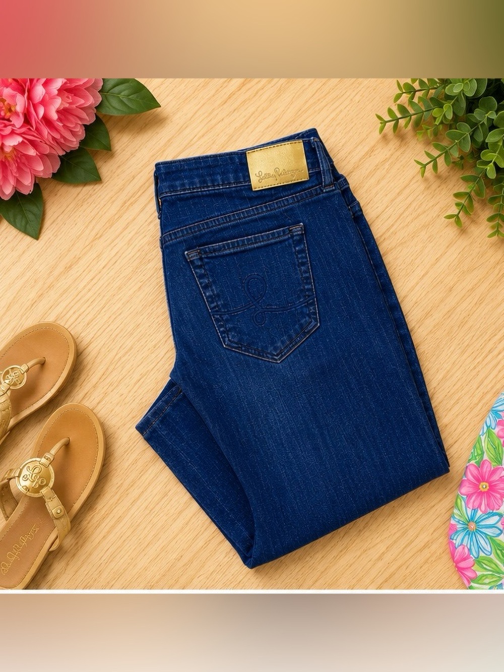 Lilly Pulitzer Jeans Women’s Size 6 Straight Leg Blue Denim Stretch